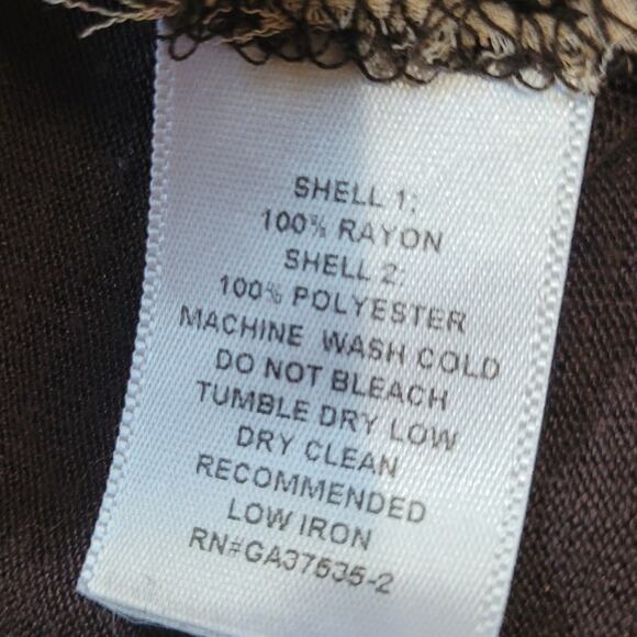 Monteau LA Sheer Art Floral Top M Mixed Media Zipper Shoulder Blouse Mallcore - Picture 7 of 9